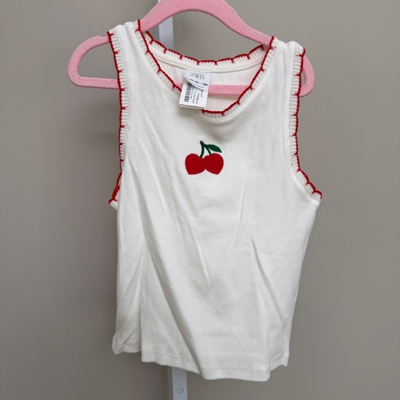 Zara Other - Zara White and Red Tank Top with Bow Accent kids 11-12
